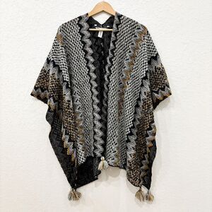 Michael Stars Sweater Poncho Wrap One Size